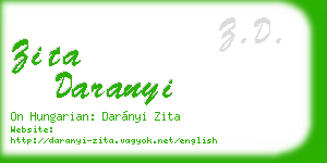 zita daranyi business card